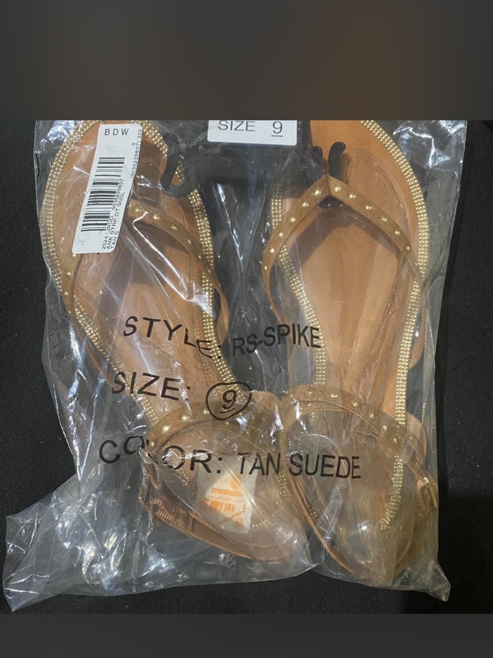 Tan Suede Studded Women's Sandals